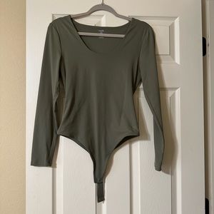 Nuuds Green Scoop Neck Bodysuit